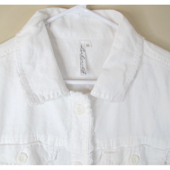 Lulu-B Long Sleeve Linen Travel Jacket White Women's Size XL (LIN7403) NEW! - Picture 2 of 9